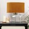 Hello Honey® 14" Modern Table Lamp with Glass Base & Mustard Yellow Velvet Shade